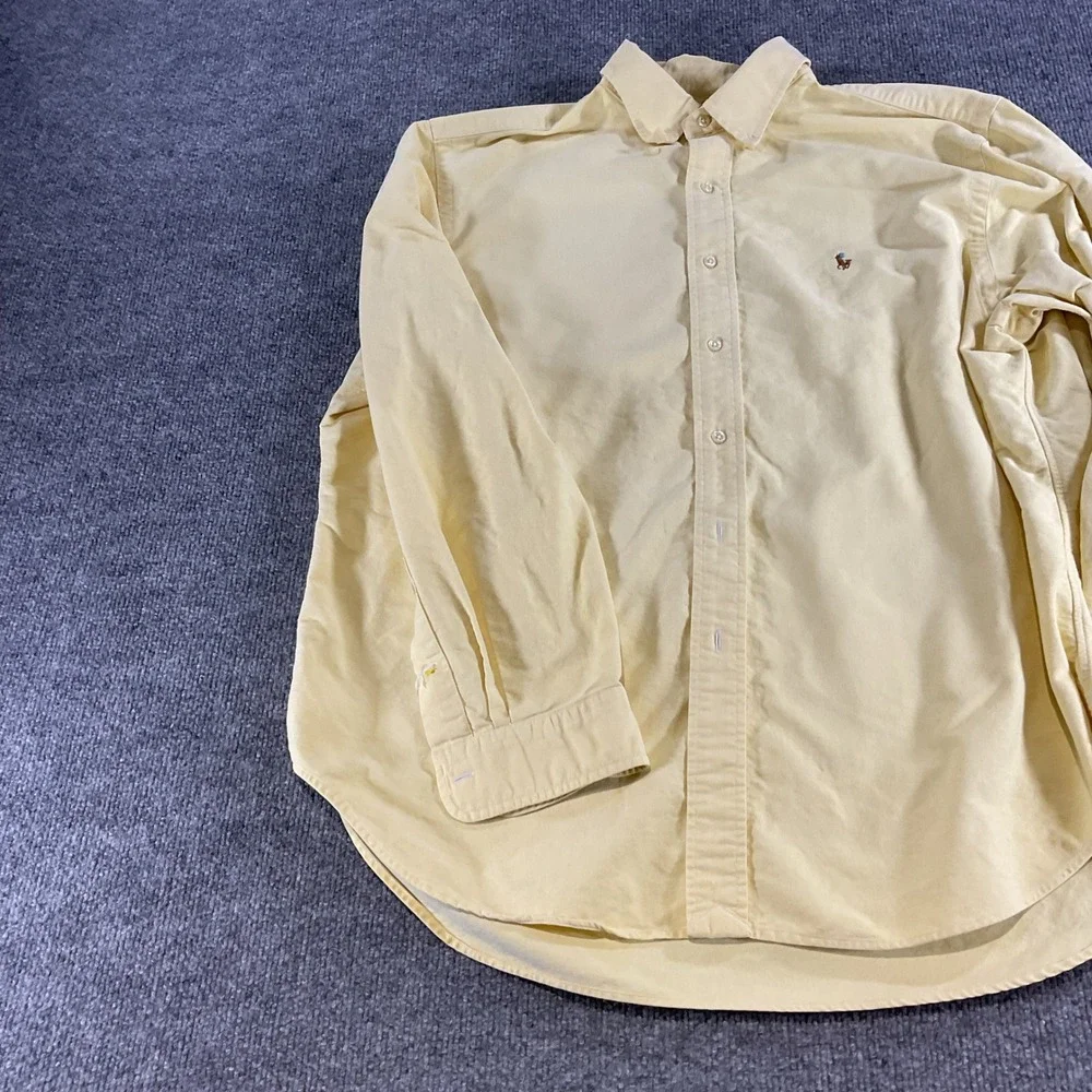 Polo Ralph Lauren Oxford Classic Fit Shirt Mens 17 36/37 Yellow Pony Button Down